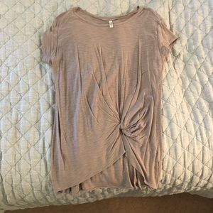 Francesca's Tan knotted Tee